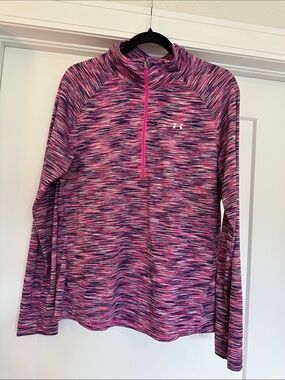 Under Armour Women’s Pink Space-Dye 1/4 Zip Performance Pullover